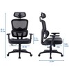 VECELO Swivel Ergonomic High Back Mesh Office Chair with Adjustable Headrest Armrest, Black - image 3 of 4