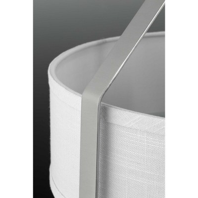 Progress Lighting, Ratio Collection, 6-Light Pendant, Brushed Nickel, White Linen Drum Shade