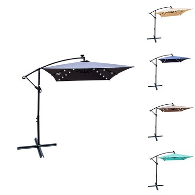 Outdoor Patio Umbrella, Waterproof 6 Ribs Umbrella with Crank and Cross Base for Garden Deck Backyard Pool Shade Outside Deck Swimming Pool