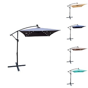 Outdoor Patio Umbrella, Waterproof 6 Ribs Umbrella with Crank and Cross Base for Garden Deck Backyard Pool Shade Outside Deck Swimming Pool - 1 of 4
