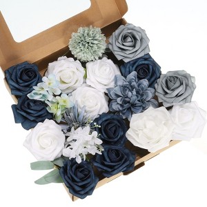 Unique Bargains Silk Mix Artificial Flower Combo Set with Stem - 1 of 4