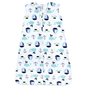 Luvable Friends Baby Boys Sleeveless Jersey Cotton Sleeping Bag, Sack, Blanket, Ocean Jersey - 1 of 1