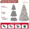 NAYSAYE Christmas Tree Stand 5FT Flocked Tree with Pine Cones and Full Snowy Branches for Christmas Decorations, Green and White, 38"*60"*14.96" - 3 of 4