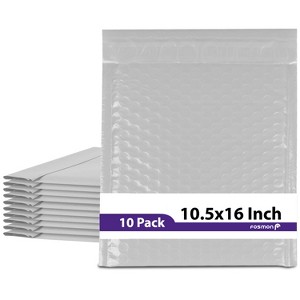 Fosmon #5 Poly Bubble Mailer 10.5" x 16", Extra Wide Padded Shipping Envelopes, White - 1 of 4