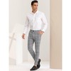 Lars Amadeus Men's Slim Fit Flat Front Zipper Dress Plaid Pants - 4 of 4