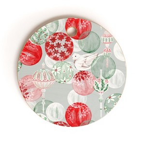 Jacqueline Maldonado Christmas Dove Ornaments Cutting Board - Round - 1 of 3