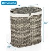Costway Handwoven Laundry Hamper Laundry Basket w/2 Removable Liner Bags Brown/Grey - 3 of 4