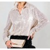 Women's Krista Long Sleeve Sequin Blouse - Vine & Love - 3 of 4