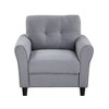 LOVMOR 35" Modern Living Room Armchair Linen Upholstered Couch Furniture - 4 of 4
