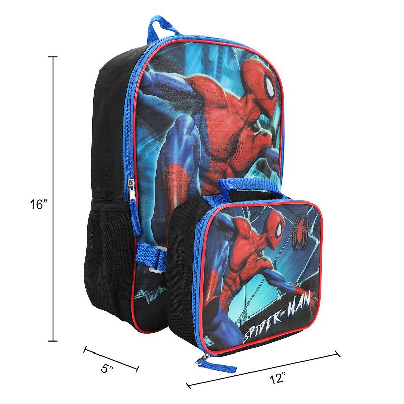 Marvel Spiderman superhero Kids Backpack and Lunch box Set for boys, 5 of 7