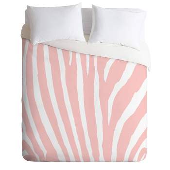Natalie Baca Zebra Stripes Rose Quartz Comforter Set
