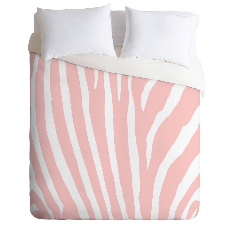 Natalie Baca Zebra Stripes Rose Quartz Comforter Set, 1 of 8