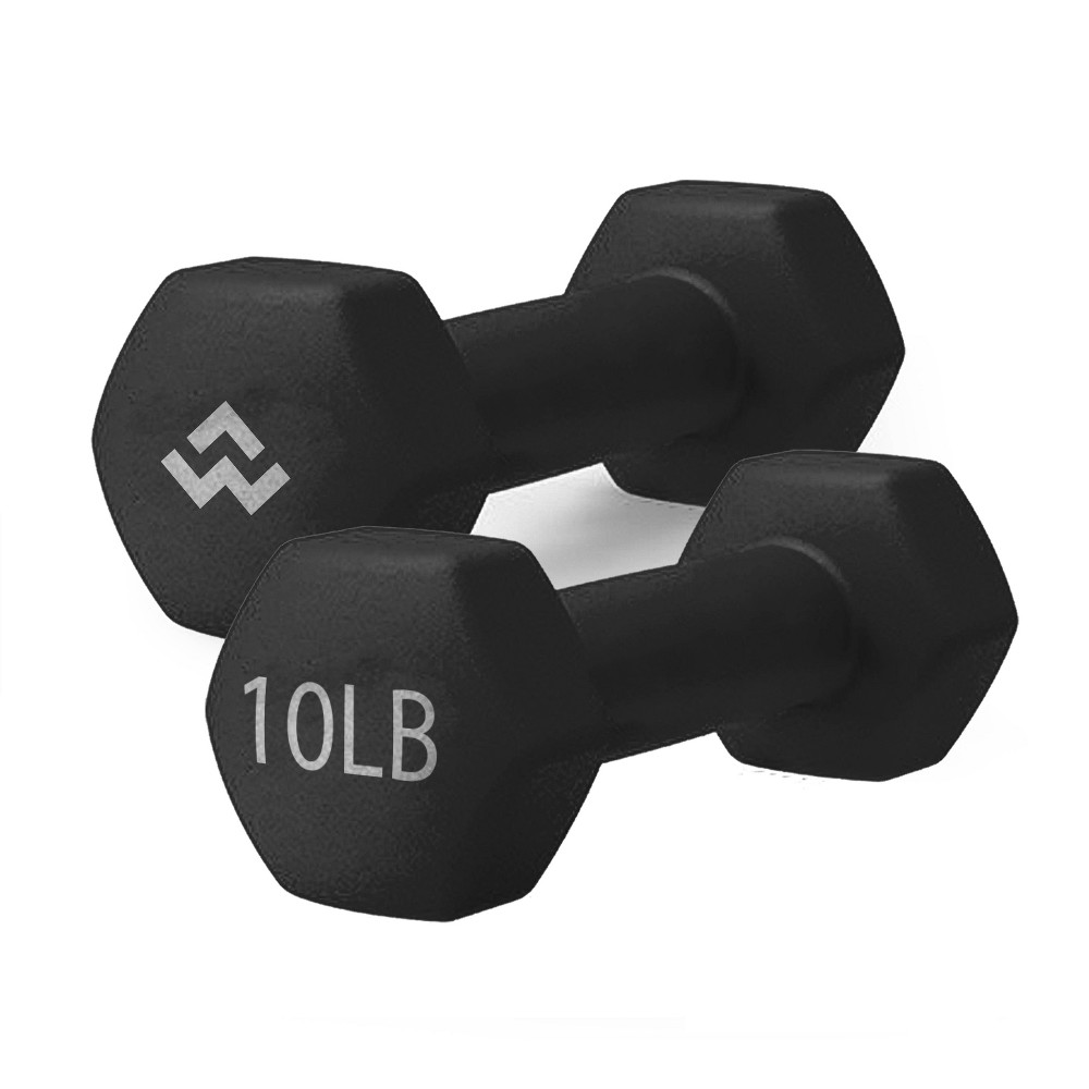 Photos - Barbells & Dumbbells WECARE Neoprene Dumbells 2pc - Black 10lbs