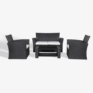 WestinTrends  4-Piece Modern Patio Conversation Sofa Set with Cushions - 1 of 4
