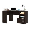 Engineered Wood L-Shaped Corner Computer Desk with File Drawer and Open Shelves - 4 of 4