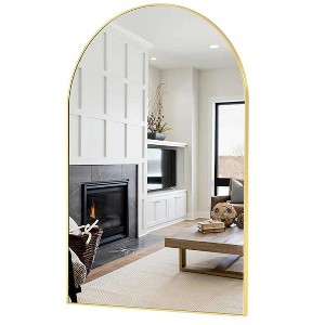 Aoibox Arch Wall Mirror with Brushed Gold Metal Frame, Vanity Mirror for Bedroom, Living Room, Bathroom, Entryway, Salon - 1 of 4
