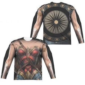 Men's Wonder Woman Movie Wonder Uniform (Front Back Print) Long Sleeve Costume T-Shirt - 1 of 4