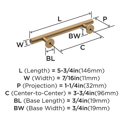 Modern Bronze Cabinet Bar Pull with Mounting Hardware