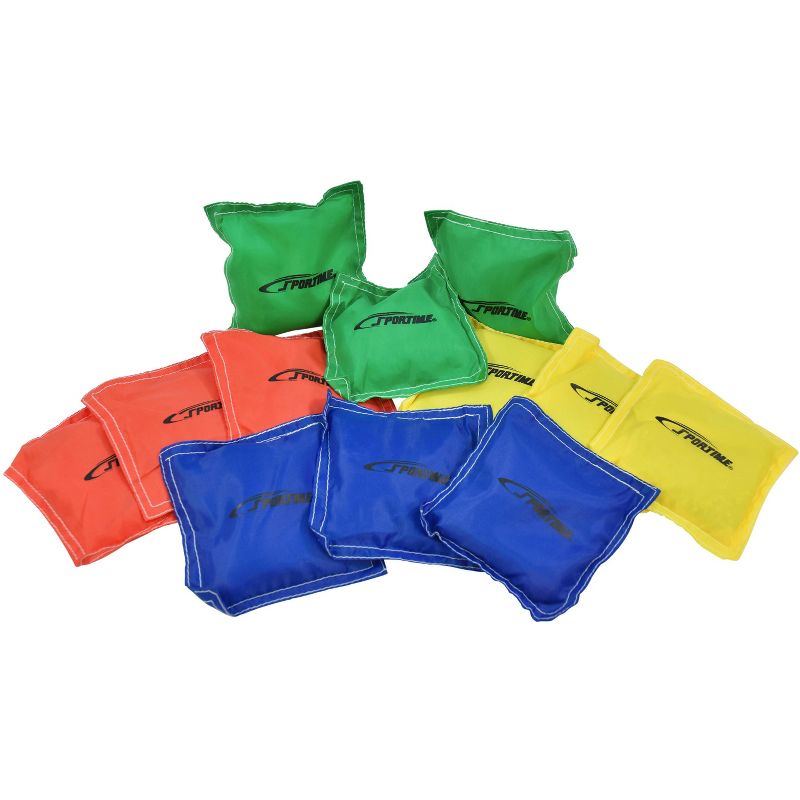 Sportime Nylon-Covered Bean Bags, 5 x 5 Inches, Assorted Colors, Pack of 12, 4 of 5
