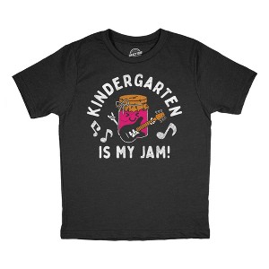 Youth Funny T Shirts Kindergarten Is My Jam Sarcastic School Graphic Novelty Tee For Kids - Crazy Dog Youth T Shirt For Foodies - 1 of 4