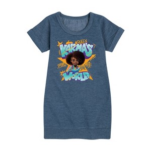 - Karma's World - Graffiti Art Graphic Short Sleeve Fleece Dress - 1 of 3