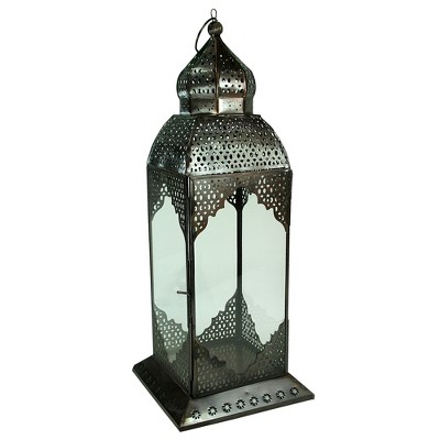 Essential Decor & Beyond 19" Moroccan Metal Hanging Lantern Decorative Accent
