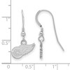 Black Bow Jewelry Sterling Silver Detroit Red Wings NHL Dangle Earrings - 2 of 3