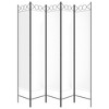 vidaXL 5-Panel Room Divider White 78.7"x78.7" Fabric - 4 of 4