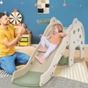Safstar 3-in-1 Toddler Slide w/ Buffer Zone Basketball Hoop & Ball Elephant Design - 3 of 4