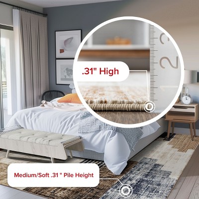 Navy and Beige Synthetic Southwestern Rectangular Area Rug