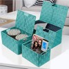 Sorbus 3 Piece Decorative Stackable Woven Basket with Lid and Built-in Carry Handles - Great for Storage and Organization - 2 of 4