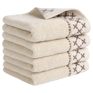 REGALWOVEN Bathroom Cute Pattern Lightweight Absorbent Polyester Cotton Hand Towel 14 x 30 Inch - 1 of 4
