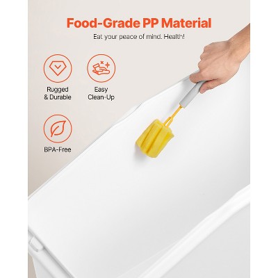 VEVOR Rice Storage Container, 27Gallon/100L Capacity Large Dog Food Dispenser Bin, Kitchen Ingredient Grain Cereal Flour Bin, 1 Pack, White — фото 6