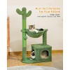 40" Cat Tower with Large Metal Carpet Hammock, Cat Scratching Post for Indoor Cats with Condo - 2 of 4