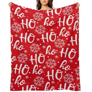 Christmas Hohoho Santa Claus Laugh Christmas Throw Blanket Soft Fleece Christmas Blanket Cozy Flannel Throw for Couch Bed 30x40 inches - 1 of 1