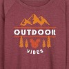 Women's - Disney - Outdoor Vibes Lightweight French Terry Wide Neck Long Sleeve Shirt - 2 of 4