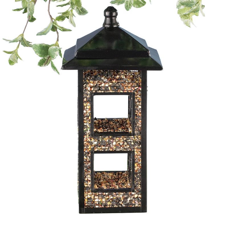 Collections Etc Black Metal Fly Through Hanging Bird Feeder 6.75 X 6.75 X 14.25, 3 of 4