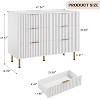 Jojoka Fluted 6 Drawer Dresser for Bedroom, 54 in Wide Modern Chest of Drawers with Deep Drawers, Wooden Organizer for Living Room, Hallway - 2 of 4