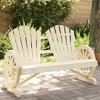 vidaXL Solid Fir Wood Patio Adirondack Chair-Brown 2-Seater for Garden/Deck/Pool, with Ergonomic Design and Wagon-Wheel Armrests - 2 of 4