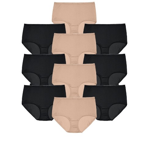 Comfort Choice Women's Plus Size Nylon Brief 5-pack - 13, Black