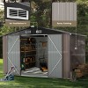 10x8 Ft Metal Storage Shed with Included Base Frame, Heavy-Duty Outdoor Utility Shed for Garden, Backyard, and Patio - 3 of 4