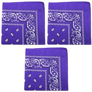 3 Pack Paisley Polyester Bandanas Lightweight and Stylish Accessories - 1 of 4