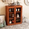 YIYIBYUS 3-tier Wood Storage Cabinet, Double Door Desktop Storage Cabinet - 2 of 4