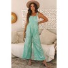 Amaryllis Women's Wide Leg Overalls Printed Adjustable Strap Relaxed Fit Pockets Flowy Jumpsuit - 4 of 4
