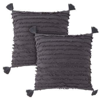 Farmlyn Creek 2 Pack Grey Throw Pillow Covers for Bedroom, Couch, Patio Furniture 18 x 18 Inches