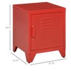 Industrial End Table, Living Room Side Table with Locker-Style Door and Adjustable Shelf - 3 of 4