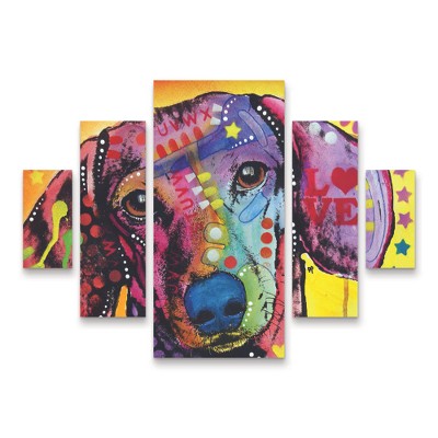 Trademark Fine Art -Dean Russo 'Tilt Dachshund Love' Canvas Art