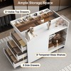 Whisen 43.3" Storage Island with 3 Drawers & Display Shelves - 3 of 4