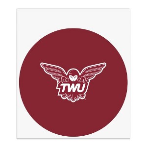 Texas Woman's Unviversity Primary Logo Automotive Car Window Locker Circle Bumper Sticker - 1 of 4