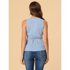 Allegra K Women's Summer Sleeveless V Neckline Wrap Tie Waist Tops - 4 of 4